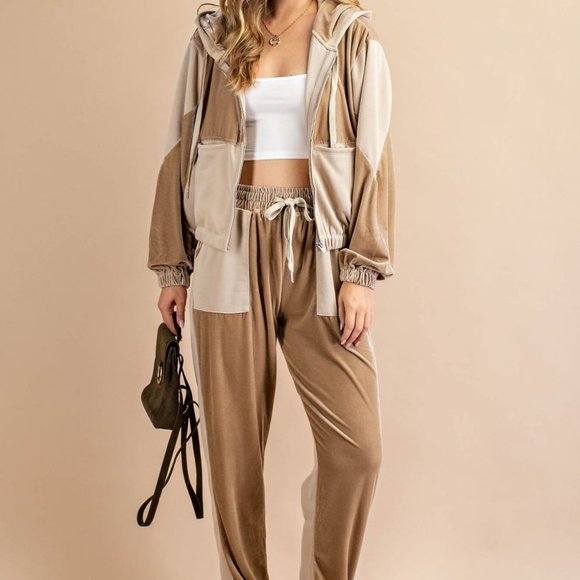 PERFECT Jogger Set with zip up Hoodie by Kori America- SOOO SOFT and Comfy 2pc - Picture 1 of 5